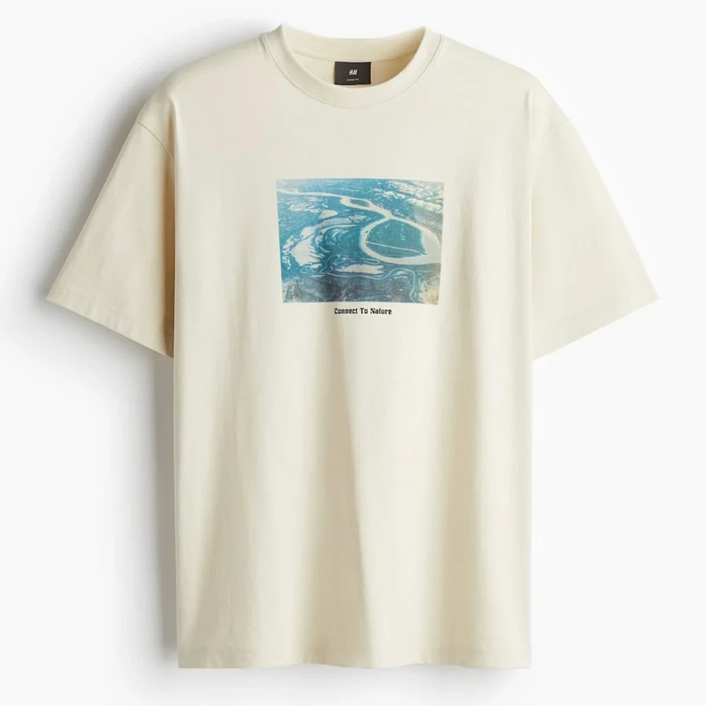 H&M Mens “Connect To Nature” Loose Fit T-Shirt, Size XXL - Picture 2 of 10